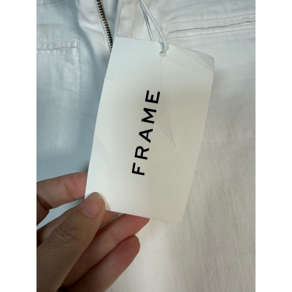 FRAME White High Rise Wide Leg Denim Trousers Jeans Size 24 NWT - Picture 3 of 9